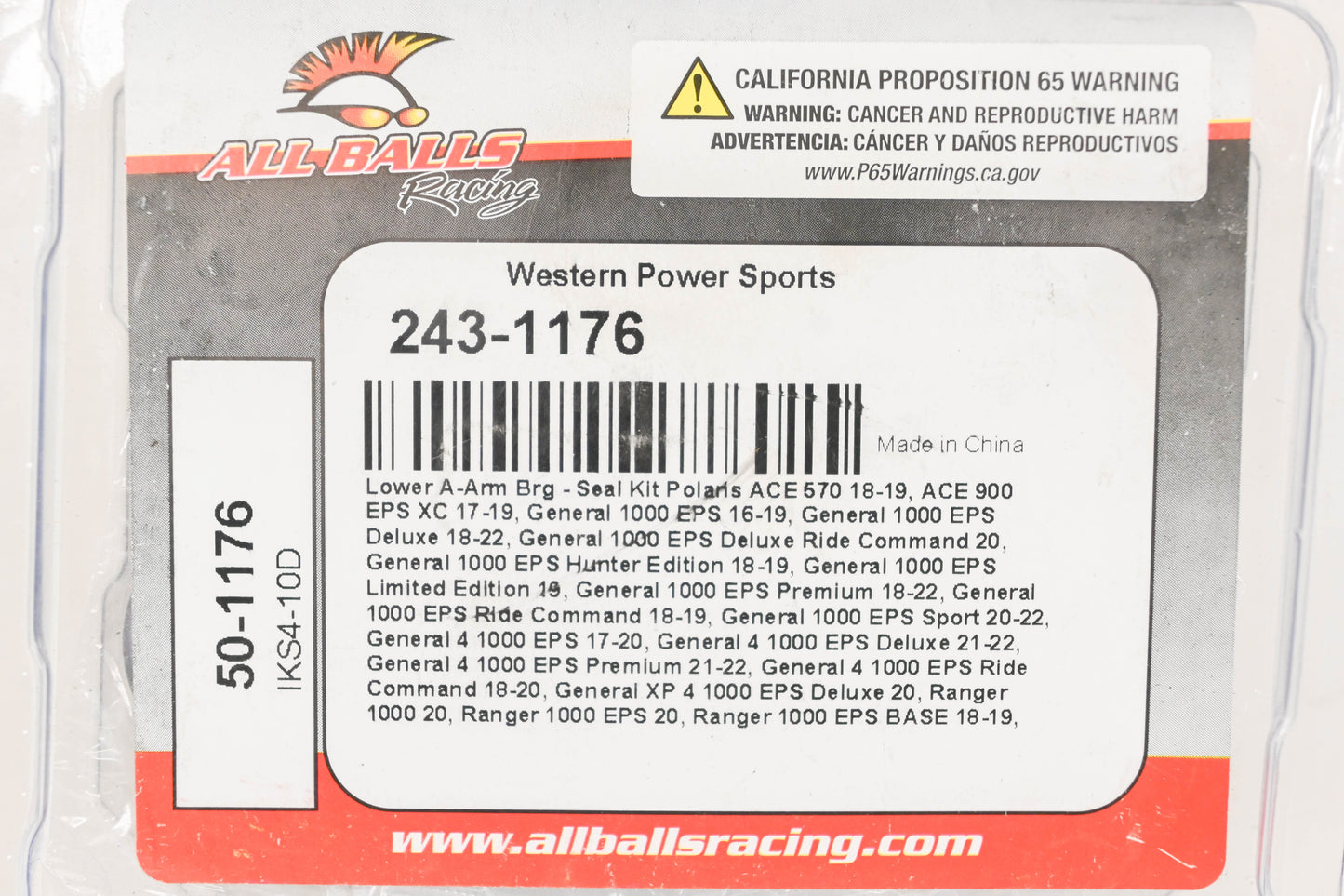 All Balls 243-1176, 50-1176 Lower A-Arm Bearing Seal Kit NOS