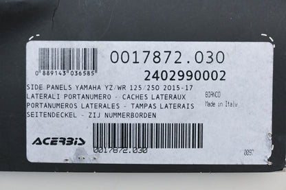 Acerbis 2402990002, 24029-90002 White Yamaha Side Panel Kit NOS