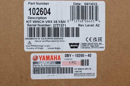 New OEM Yamaha DBY-10260-40-00, 102604 Warn VRX 3500lb Winch Kit NOS