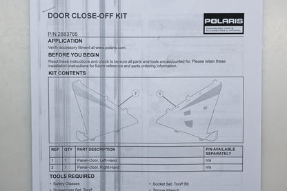 New OEM Polaris 2883765 RZR Lower Door Close-Off Panel Kit NOS