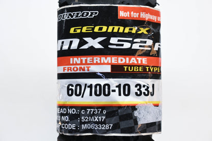 Dunlop 52MX17 Geomax 60/100-10 33J MX52F Intermediate Front Tire NOS