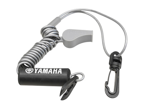 New OEM Yamaha MAR-SPTLN-YD-SV Silver Sportboat Whistle Lanyard NOS