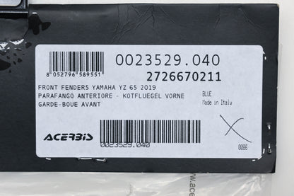 Acerbis 2726670211, 27266-70211 Yamaha Blue Front Fender NOS