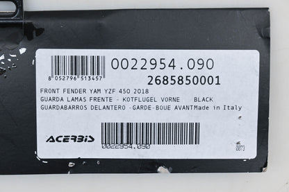 Acerbis 2685850001, 26858-50001 Yamaha Black Front Fender NOS