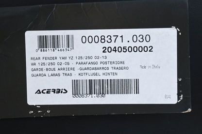 Acerbis 2040500002, 20405-00002 Yamaha White Rear Fender NOS