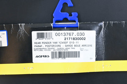 Acerbis 2171830002, 21718-30002 Yamaha White Rear Fender NOS