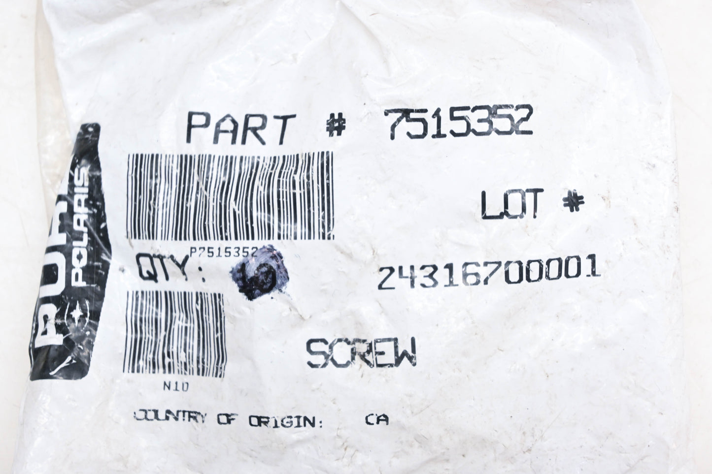 New OEM Polaris 7515352 Hex Head Screws Qty 5 NOS