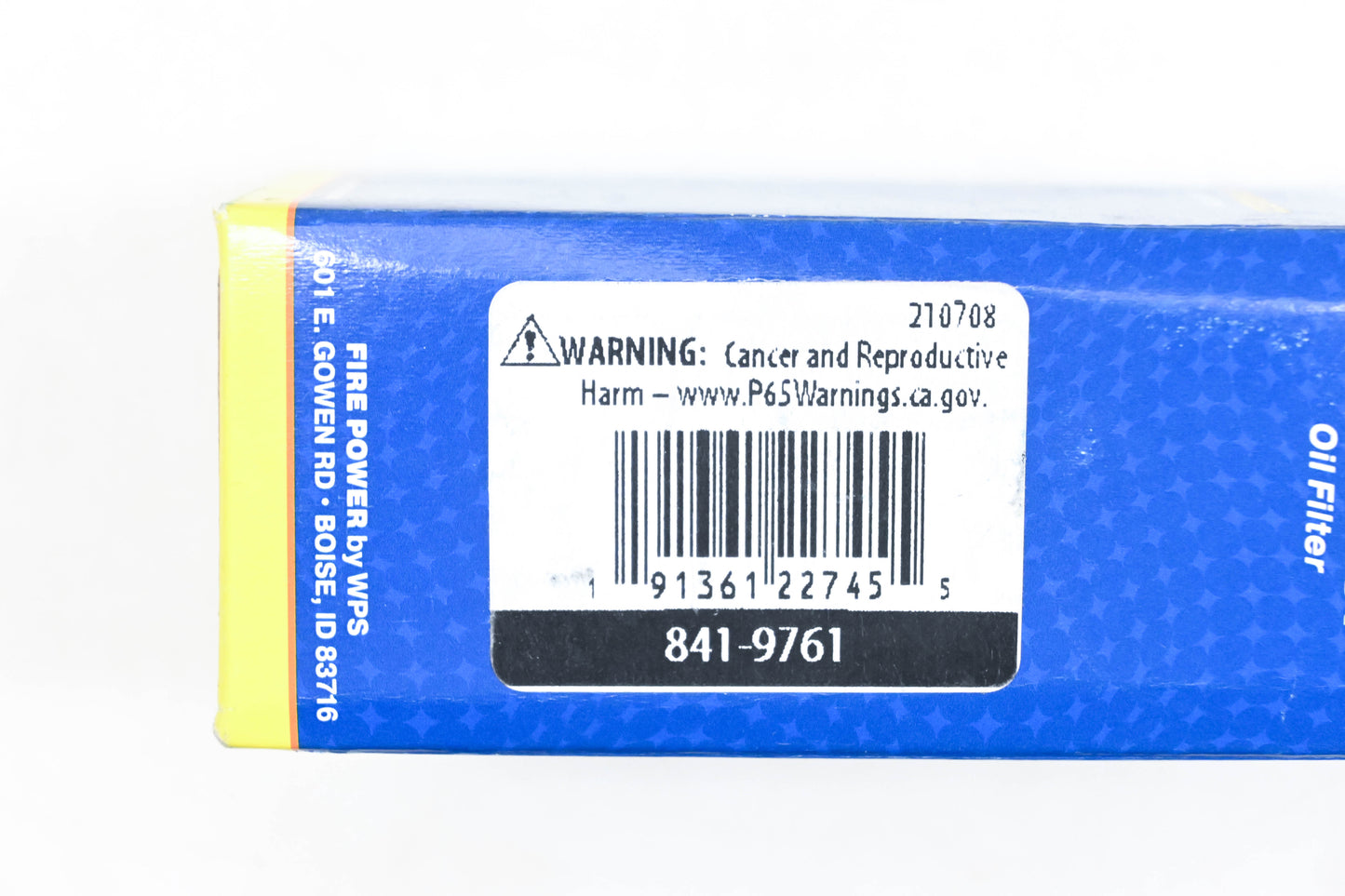 Firepower 841-9761 Oil Filter NOS