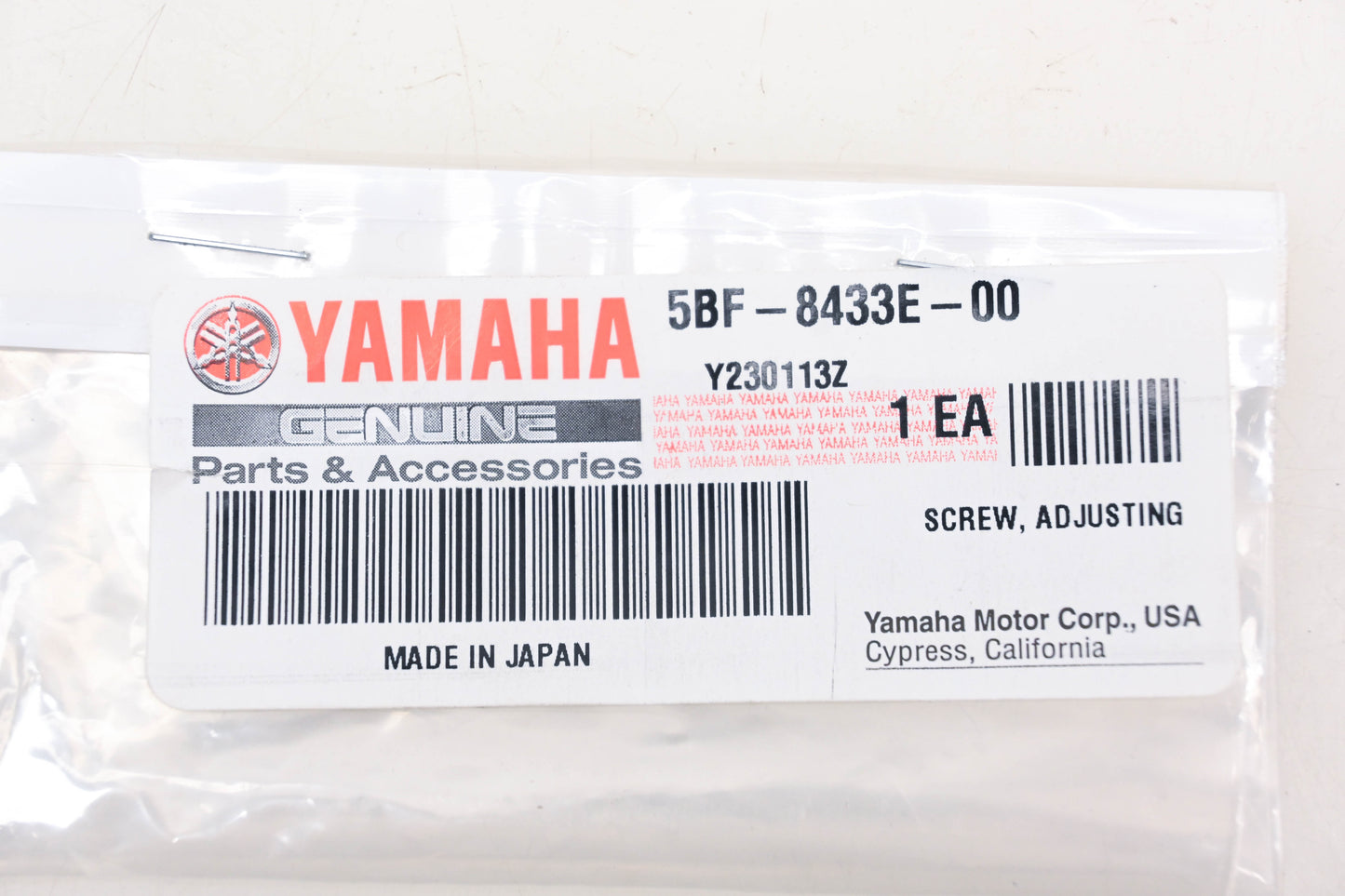 New OEM Yamaha 5BF-8433E-00-00 Adjusting Screw NOS