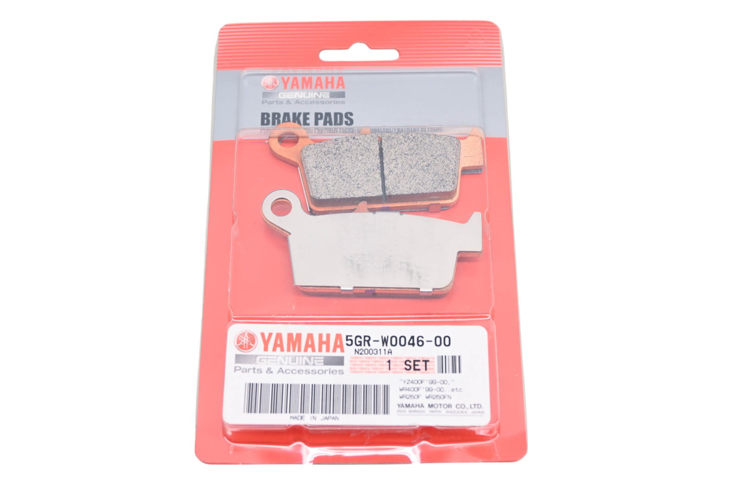 New OEM Yamaha 5GR-W0046-00-00 Rear Brake Pad Kit NOS