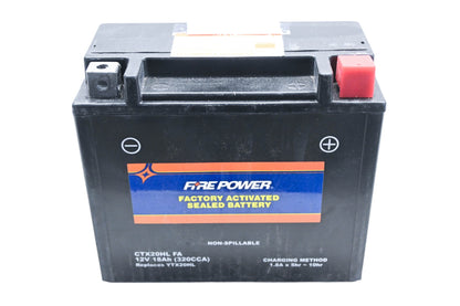 Firepower CTX20HL FA, YTX20HL, 49-2252 Factory Activated Sealed Battery 12V 18Ah NOS