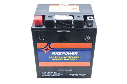 Firepower CTX14AHL FA, YTX14AHL, 49-2241 Factory Activated Sealed Battery 12V 12Ah NOS