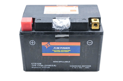 Firepower CTZ12S, YTZ12S, 49-2287 Factory Activated Sealed Battery 12V 11Ah NOS