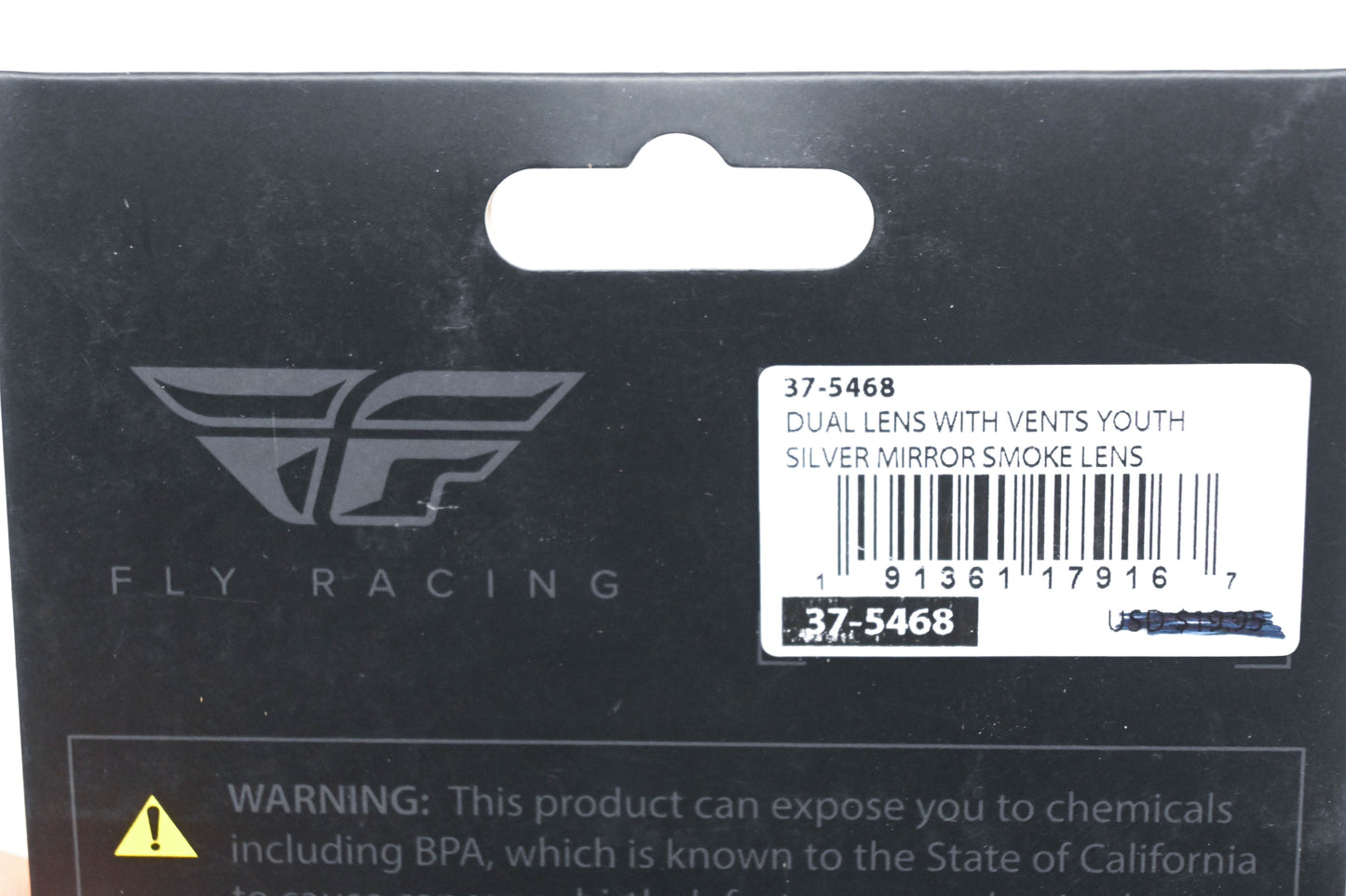 Fly Racing 37-5468 Silver Mirror Youth Goggle Dual Lens With Vents NOS