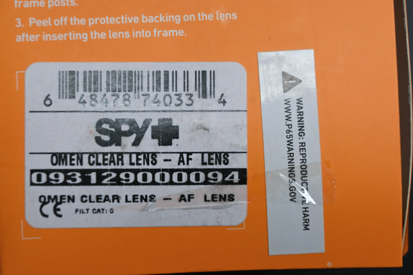 Spy 093129000094, 93129000094 Clear Omen MX Goggle Replacement Lens NOS