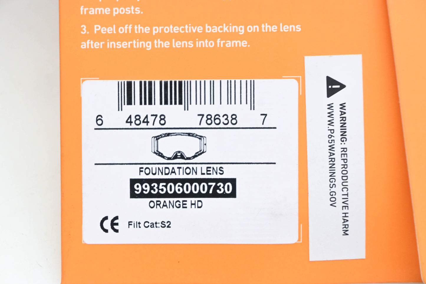 Spy 993506000730 HD Orange Foundation MX Goggle Replacement Lens NOS