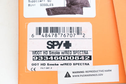 Spy 93346000842 Smoke Tink With Red Spectra Woot MX Google Replacement Lens NOS