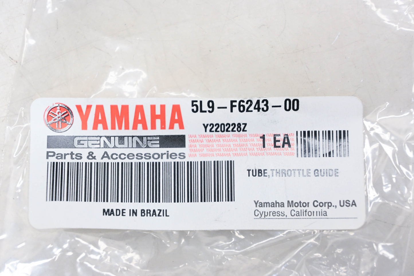 New OEM Yamaha 5L9-F6243-00-00 Handlebar Throttle Tube NOS