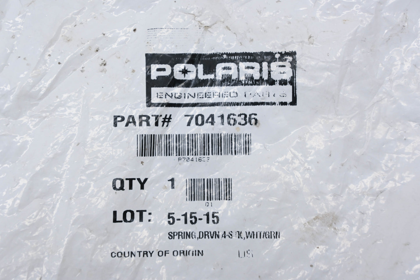 New OEM Polaris 7041636 White/Green Clutch Spring NOS