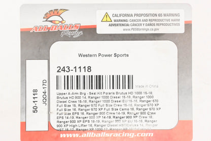 All Balls 243-1118, 50-1118 Upper A-Arm Bearing Seal Kit NOS