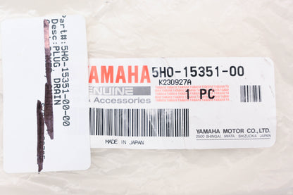 New OEM Yamaha 5H0-15351-00-00 Oil Drain Plug NOS