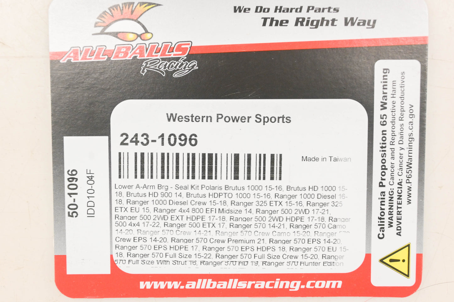 All Balls 243-1096, 50-1096 Lower A-Arm Bearing Seal Kit NOS