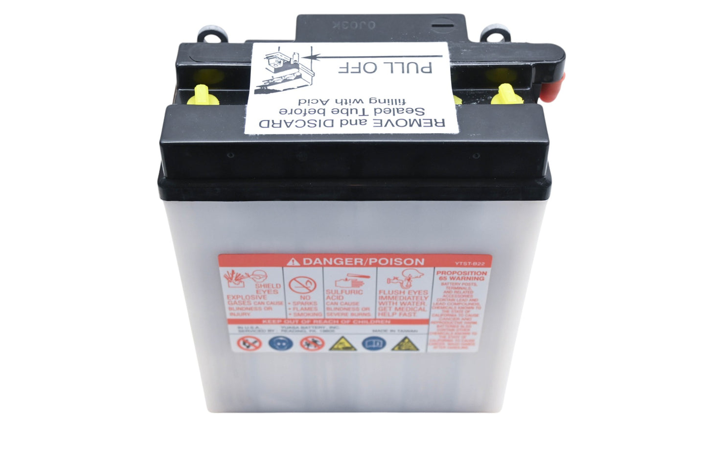 Yuasa YB12AL-A2, M22212, 49-1852 Conventional 12V 12Ah-10HR Battery Kit NOS