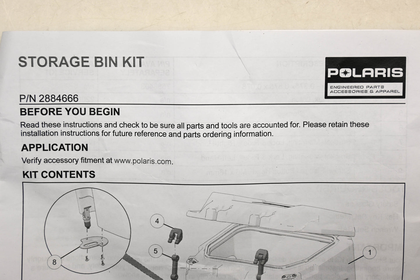 New OEM Polaris 2884666 RZR Pro XP4 Rear Seat Lock & Ride Storage Box NOS