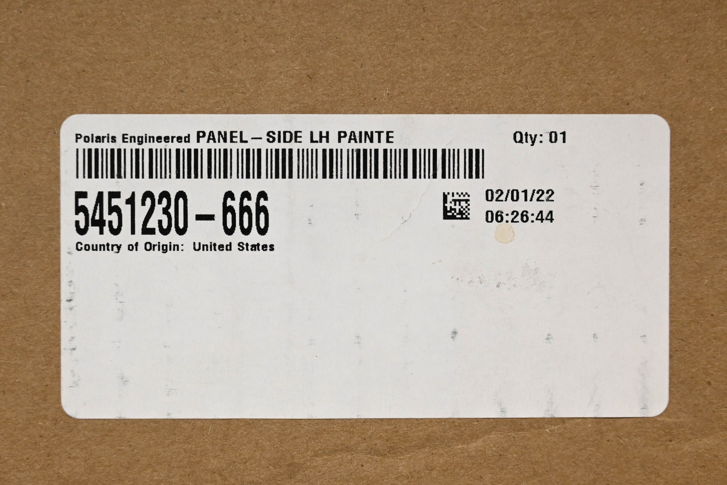 New OEM Polaris 5451230-666 Left Side Panel NOS