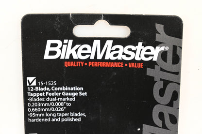 BikeMaster 15-1525, 151525 12-Blade Feeler Gauge Kit NOS