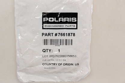 New OEM Polaris 7661878 1/2" x 1-3/4" Clevis Pins Qty 2 NOS
