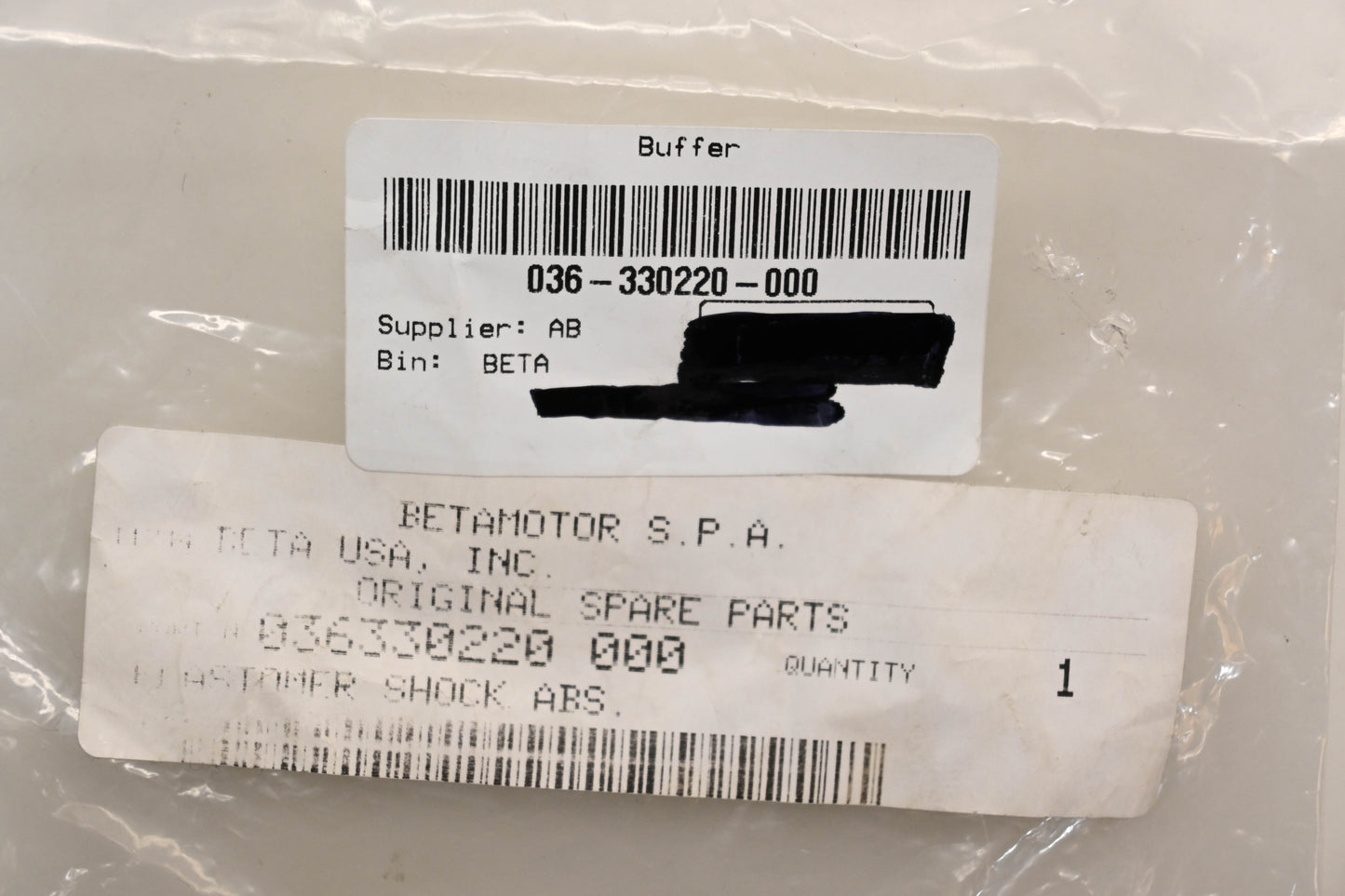 Beta 036-330220-000, 036.33.022.00.00 Elastomer Shock Absorber NOS