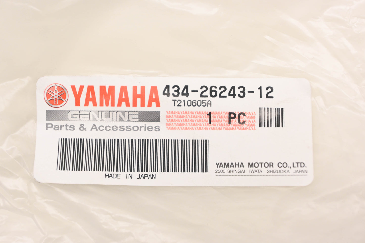 New OEM Yamaha 434-26243-12-00 Throttle Guide Tube NOS