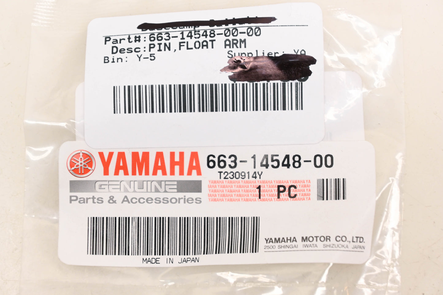 New OEM Yamaha 663-14548-00-00 Float Arm Pin NOS