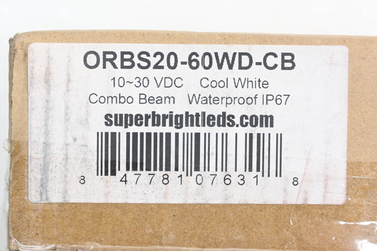 Super Bright ORBS20-60WD-CB Cool White Combo Beam 20" 10-30vdc Light Bar Kit NOS