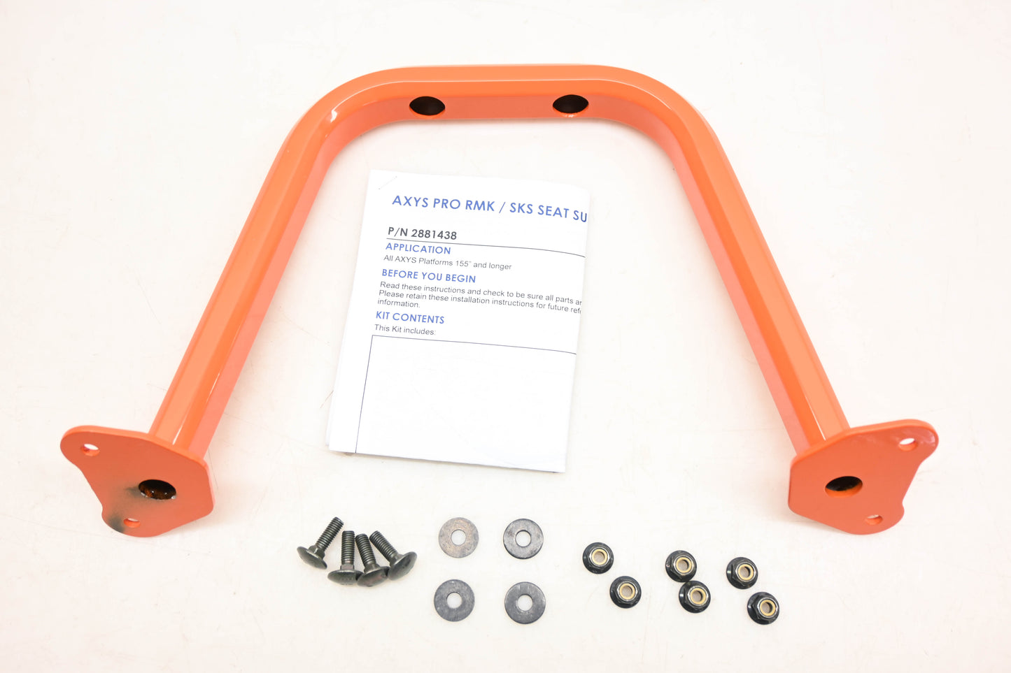 New OEM Polaris 2881438-647 Orange AXYS Pro RMK /SKS Seat Support Kit NOS