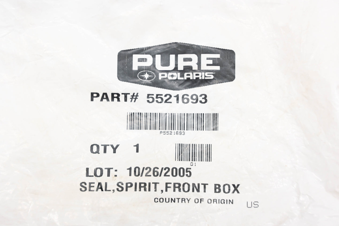 New OEM Polaris 5521693 Front Box Rubber Seal NOS