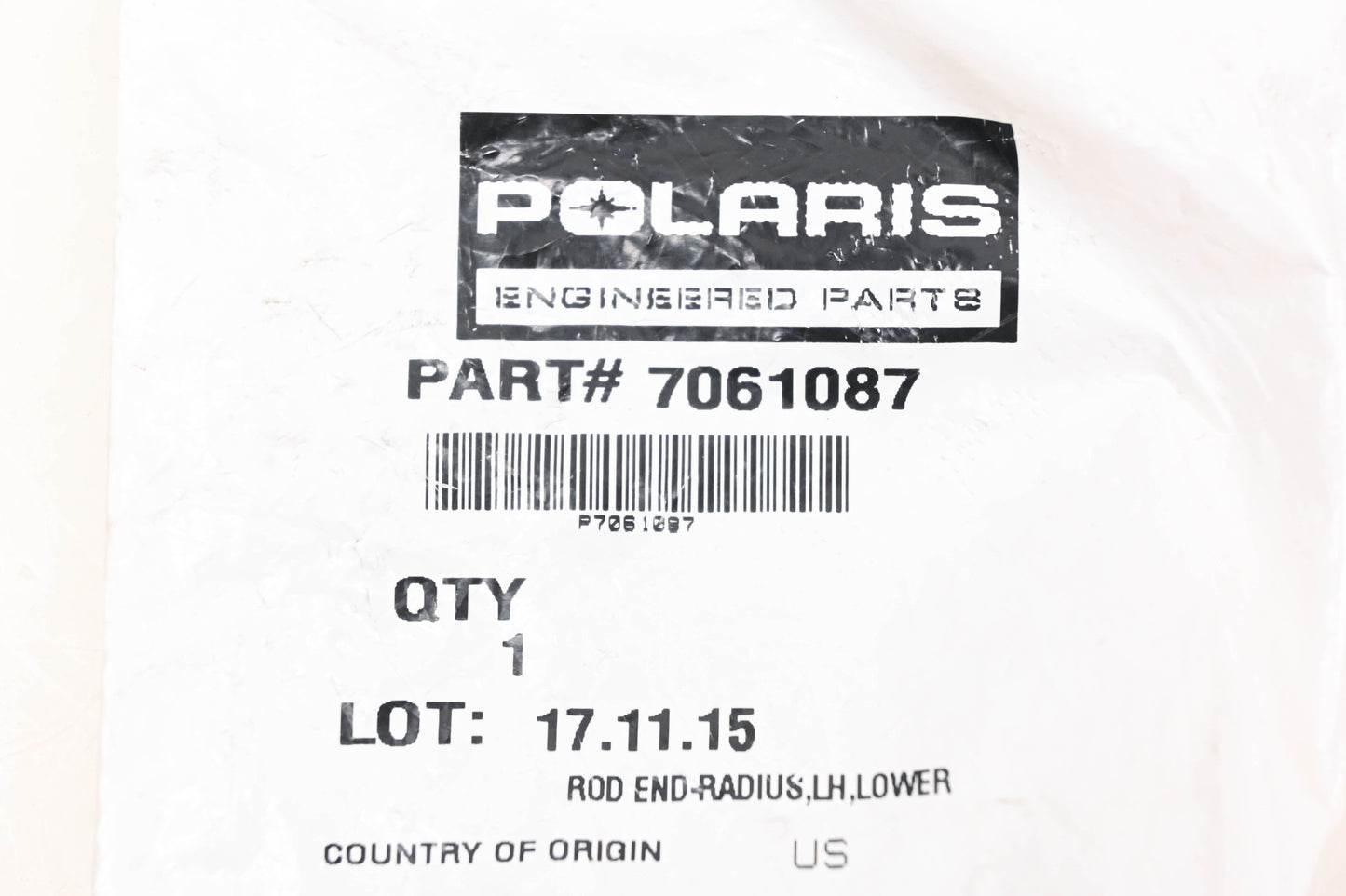New OEM Polaris 7061087 Lefthand Lower Radius Rod End NOS