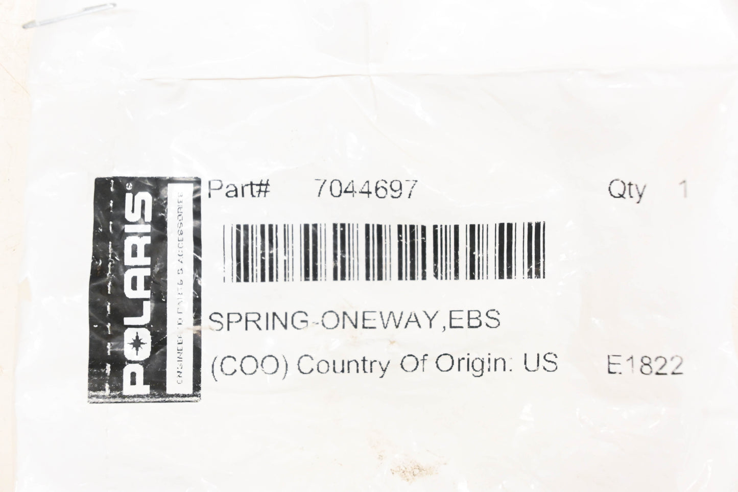 New OEM Polaris 7044697 One Way Valve Spring NOS