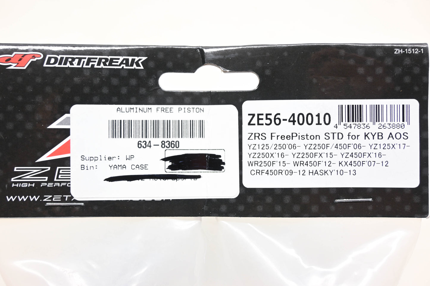 Zeta ZE56-40010, 634-8360 ZRS Aluminum Free Piston STD Kit NOS