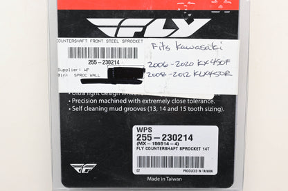 Fly Racing 255-230214, MX-156514-4 Kawasaki 14T Countershaft Front Steel Sprocket NOS