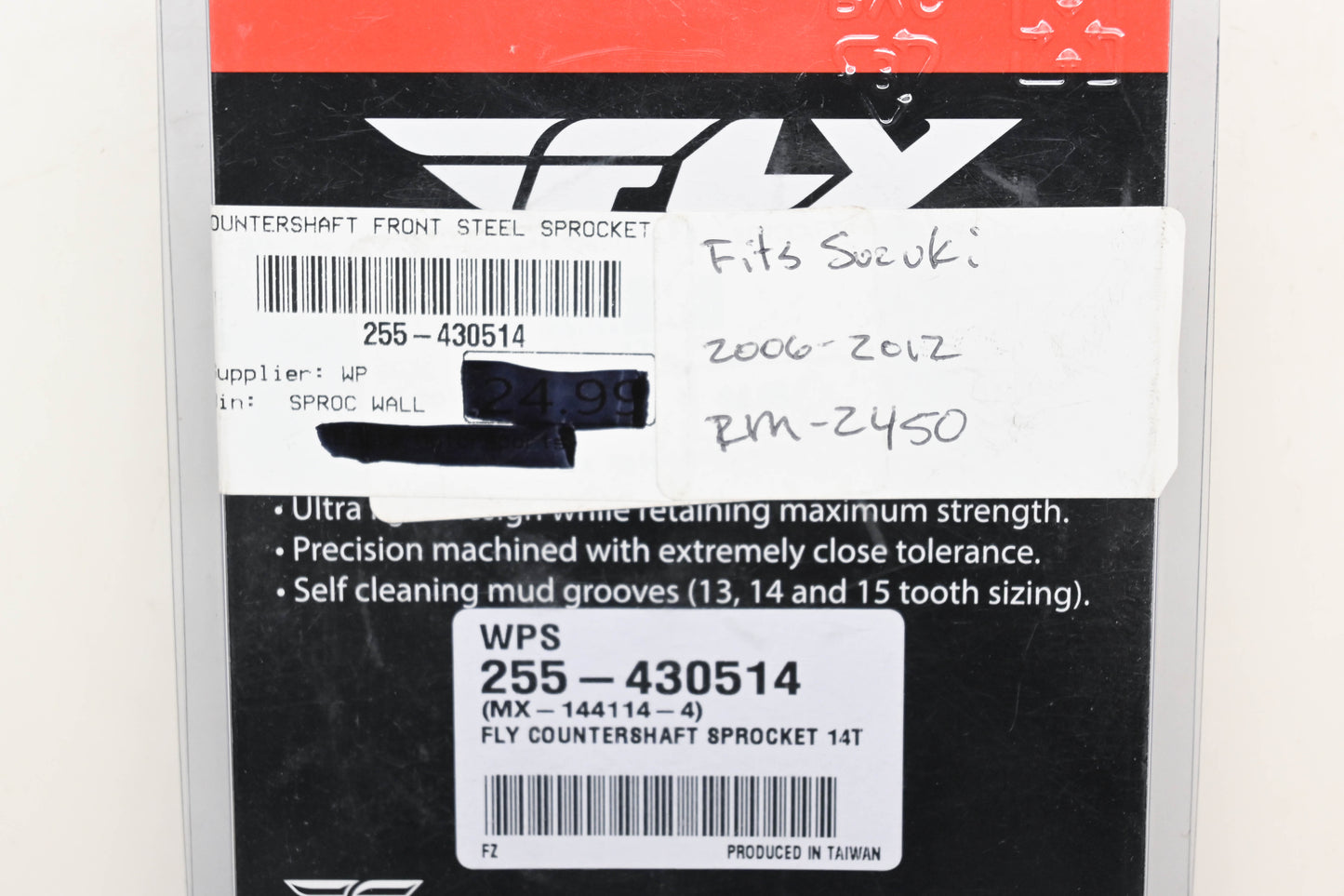 Fly Racing 255-430514, MX-144114-4 Suzuki 14T Countershaft Front Steel Sprocket NOS