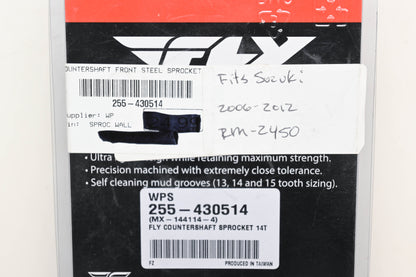 Fly Racing 255-430514, MX-144114-4 Suzuki 14T Countershaft Front Steel Sprocket NOS