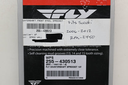 Fly Racing 255-430513, MX-144113-4 Suzuki 13T Countershaft Front Steel Sprocket NOS