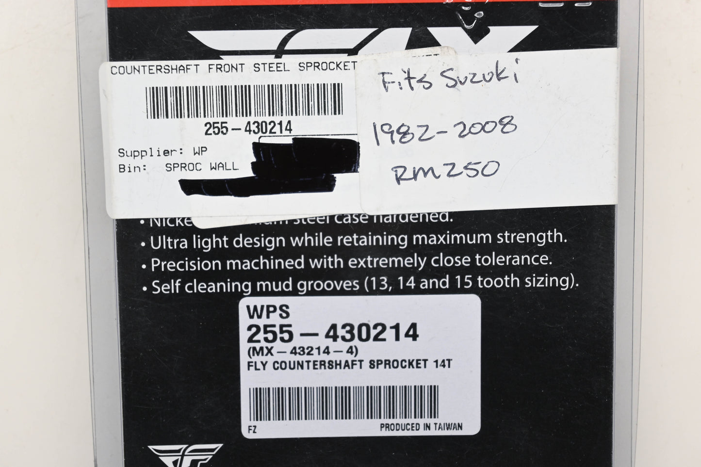 Fly Racing 255-430214, MX-43214-4 Suzuki 14T Countershaft Front Steel Sprocket NOS