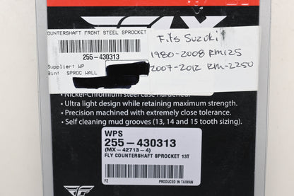 Fly Racing 255-430313, MX-42713-4 Suzuki 13T Countershaft Front Steel Sprocket NOS