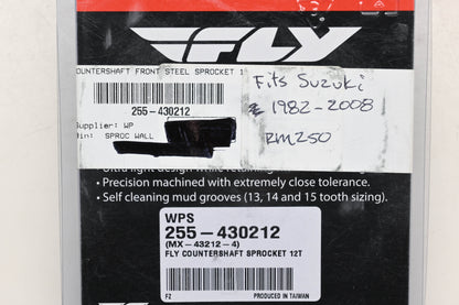 Fly Racing 255-430212, MX-43212-4 Suzuki 12T Countershaft Front Steel Sprocket NOS