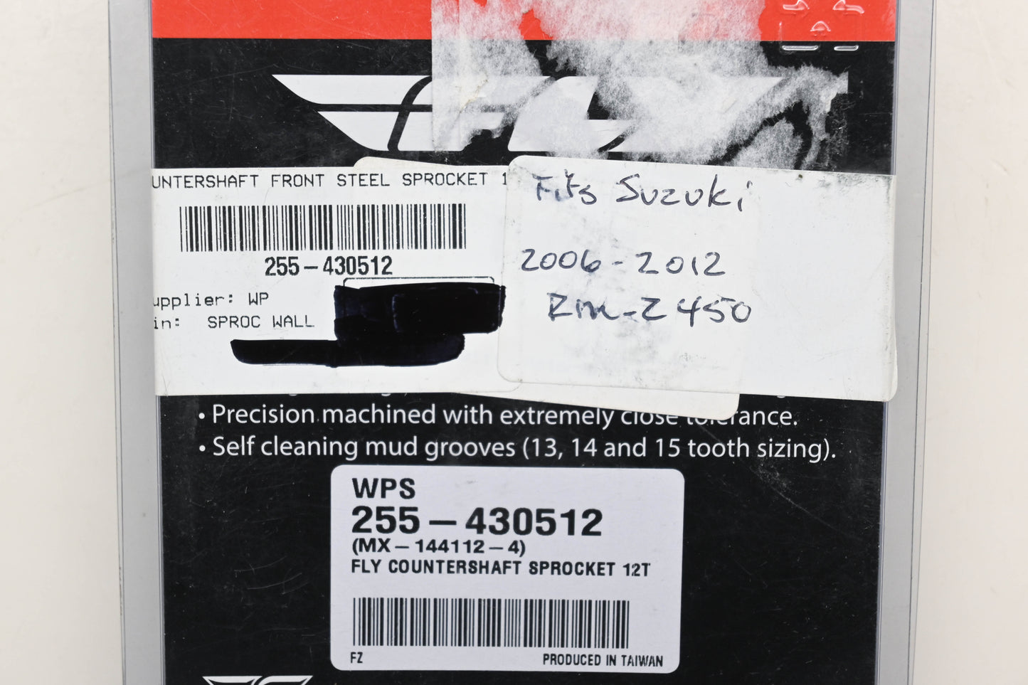 Fly Racing 255-430512, MX-144112-4 Suzuki 12T Countershaft Front Steel Sprocket NOS