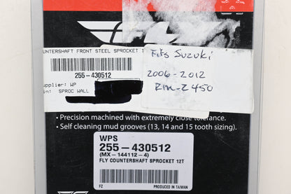 Fly Racing 255-430512, MX-144112-4 Suzuki 12T Countershaft Front Steel Sprocket NOS