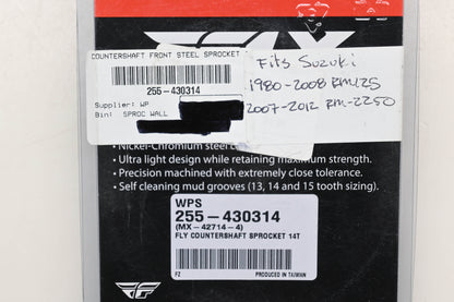 Fly Racing 255-430314, MX-42714-4 Suzuki 14T Countershaft Front Steel Sprocket NOS